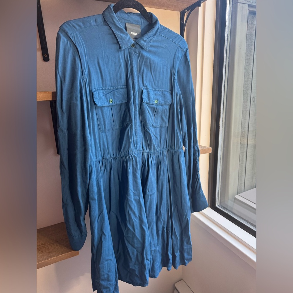 Blue Long-Sleeve Dress